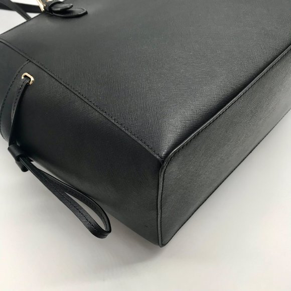 Michael Kors Black Leather Gilly Large Drawstring Travel Tote - Picture 8 of 10